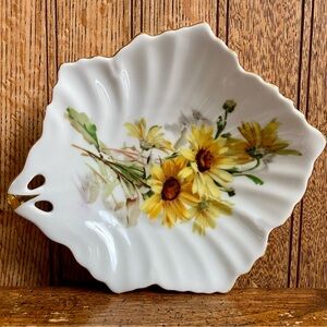 Vintage Mitterteich  Bavaria Germany Gold Trim Floral Trinket Dish 4256 095